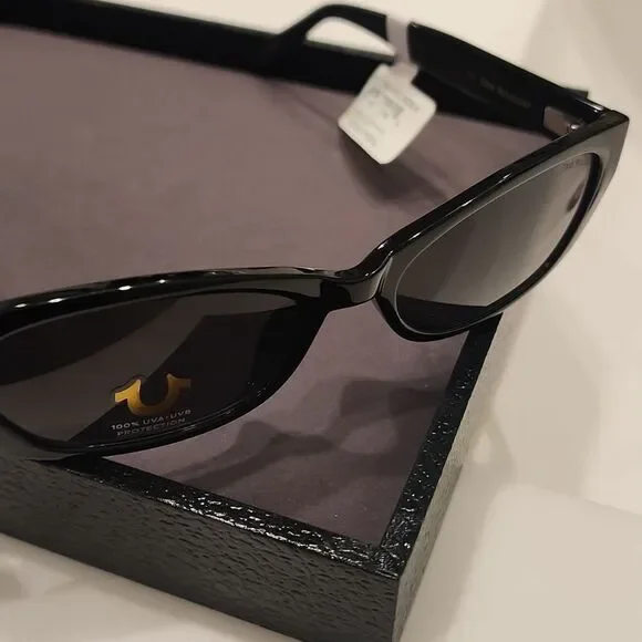 True Religion Narrow Lense Sunglasses- Black